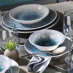 Салатник «Нанокрем Блю» фарфор 350мл D=160,H=47,5мм голуб., изображение 3