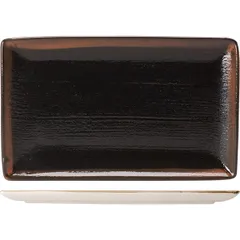 Dish “Koto” rectangular  porcelain , L=34, B=27 cm  black, brown.