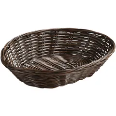 Oval bread basket  polyrottan , H=6, L=24, B=20cm  dark wood