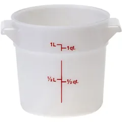 Container for products, graduated  polyethylene  0.9 l  D=15.4, H=12.7 cm  white