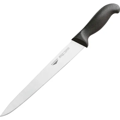 Нож для нарезки мяса сталь нерж.,пластик ,L=38/25,B=3см черный,металлич.
