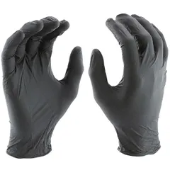 Gloves size (M) powder-free 50 pairs (100 pcs) nitrile  black
