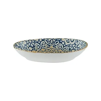 Соусник «Альхамбра» овальный фарфор 140мл ,H=3,L=15,B=10см белый,синий