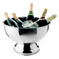 Capacity for cooling champagne  stainless steel  D=40, H=26 cm  metal.