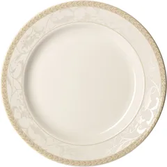 Тарелка «Антуанетт» мелкая фарфор D=255,H=25мм белый,олив.