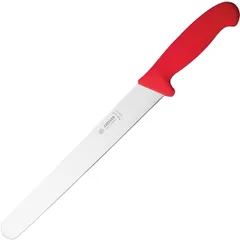 Knife for thin slicing  stainless steel, plastic , L=38/24, B=3cm  red, metal.