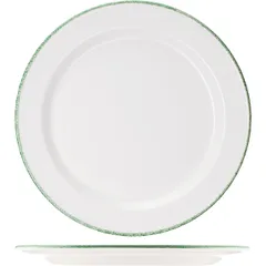 Тарелка «Грин дэппл» мелкая фарфор D=27см белый,зелен.
