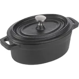 Кастрюля для запекания «Эмбер Каст Мэтт» с крышкой чугун 250мл ,H=70,L=125,B=90мм черный
