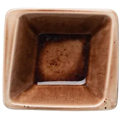 Салатник «Маррон Реативо» квадратный фарфор 250мл ,H=45,L=130,B=130мм коричнев.,бежев., изображение 2