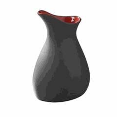 Milk jug porcelain 0.5l ,H=16.2,L=11,B=10cm black,red