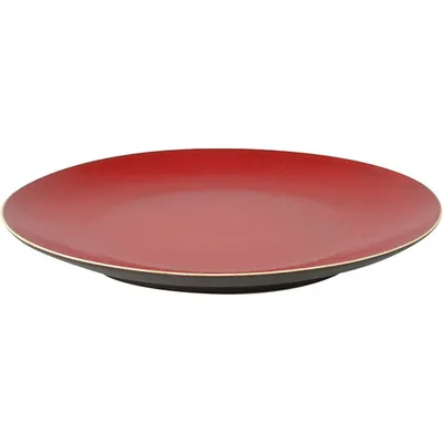 Тарелка «Лава» керамика D=21,5см красный,черный, изображение 2