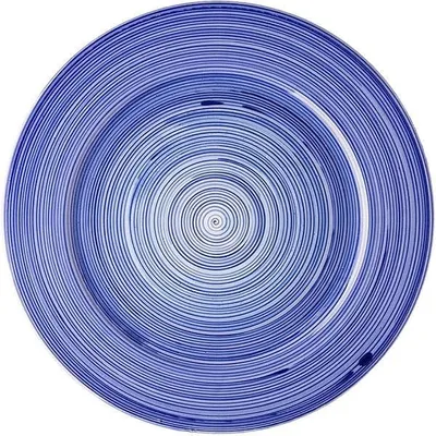 Тарелка «Индиго Спираль» фарфор D=28см синий