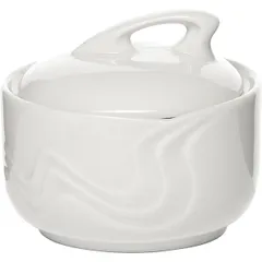 Сахарница «Мелодия» с крышкой фарфор 200мл D=87,H=75мм белый