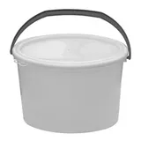 Ведро овальное с крышкой полиэтилен 15л белый,черный