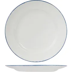 Plate “Blue Dapple” porcelain D=303,H=27mm white,blue