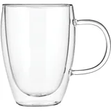 Кружка для горячих напитков «Проотель» двойные стенки термост.стекло 350мл D=80,H=113,L=125мм прозр.