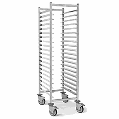 Trolley for baking sheets 600*400mm, 20 tiers  stainless steel , H=179, L=70, B=53cm  silver.