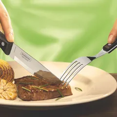 Нож для стейка «Джамбо» металл,дерево ,L=250/125,B=10мм коричнев.,металлич., изображение 2