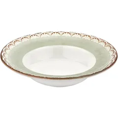 Тарелка для пасты «Рим» фарфор 400мл D=25см зелен.,коричнев.