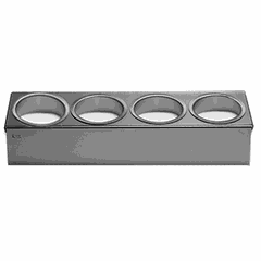 Container for seasonings 4 compartments  stainless steel, abs plastic  360 ml , H=11.5, L=51, B=13.5 cm  silver, black