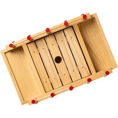 Блюдо для суши «Мостик» сосна ,H=10,L=25,B=16,5см бежев.,золотой, изображение 4