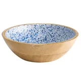 Салатник «Манго» дерево 1,1л D=240,H=75мм голуб.,коричнев.