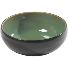 Salad bowl “Pure” ceramics D=16,H=5cm light green, black