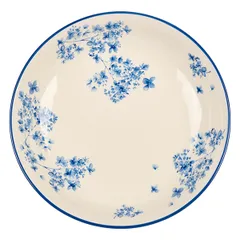 Тарелка глубокая «Фиори» фарфор D=203,H=41мм слон.кость,синий