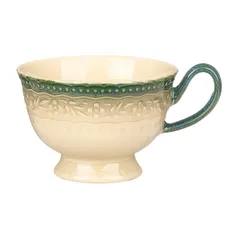 Чашка чайная «Эйфория» фарфор 220мл D=95/55,H=60,L=125мм бежев.,зелен.