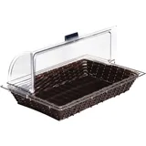 Корзина для хлеба плетеная без крышки полиротанг ,L=53,B=32,5см тем.корич.