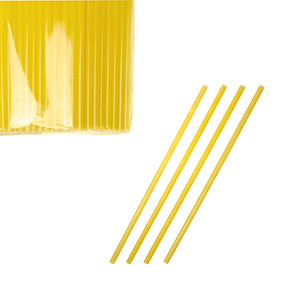 Трубочки без сгиба[250шт] полипроп. D=8,L=240мм желт.
