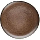 Тарелка мелкая керамика D=25см коричнев.,красный