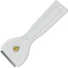 Scraper for glass-ceramic plates  stainless steel, plastic , L=230, B=95mm  white