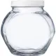 Банка круглая с крышкой «Бэлла» стекло,пластик 2л D=10,5,H=17см прозр.,белый