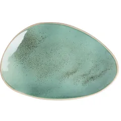 Dish “Erboso Reativo”  porcelain , L=37, B=25cm  turquoise, beige.