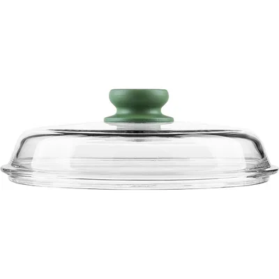 Крышка д/сковороды «Д.Грин» стекло D=24см прозр.,зелен., изображение 3