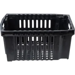 Ящик для продуктов перфорированный с ручками (от 0 до +50°C) полиэтилен 38л ,H=26,L=54,B=36см черный, изображение 3
