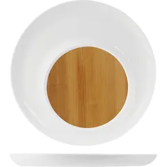 Блюдо для подачи бамбук,фарфор ,H=25,L=326,B=326мм св. дерево,белый