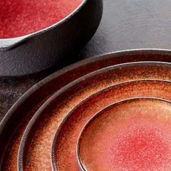 Тарелка «Агат» фарфор D=25см красный,черный, изображение 3