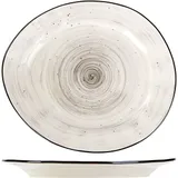 Тарелка «Пастораль» мелкая фарфор ,H=20,L=228,B=195мм серый