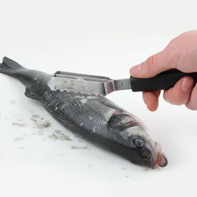 Нож д/чистки рыбы «Оранж» пластик,сталь ,L=20см черный, изображение 2