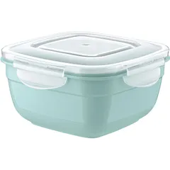 Food container with lid  polyprop. 0.6l ,H=7,L=13,B=13cm blue,clear.