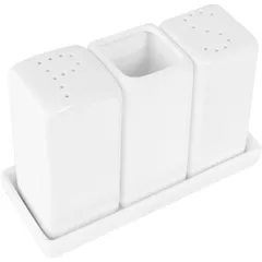 Набор для специй «Кунстверк» 3 предмета на подставке фарфор ,H=90,L=140,B=55мм белый