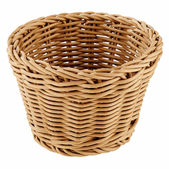 Wicker basket for bread  polyprop.  D=13, H=10cm  light beige.