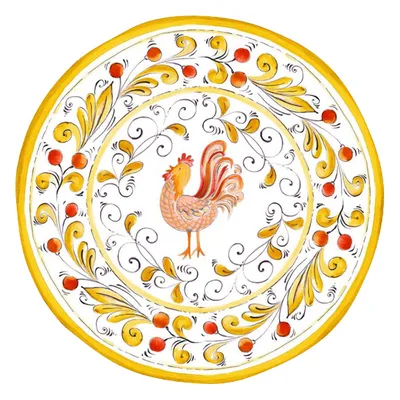 Тарелка «Чинция» фарфор D=31см белый,желт.