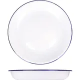 Тарелка глубокая эмалиров. сталь D=225,H=33мм белый,синий