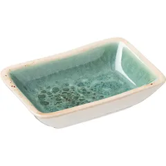 Соусник «Эрбосо Реативо» фарфор 50мл ,H=25,L=95,B=70мм бирюз.,бежев.