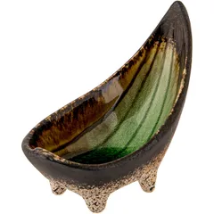 Sauce boat “Fervido” ceramics ,H=97,L=120,B=65mm green.