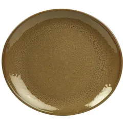 Plate “Terra Brown” oval  ceramics , L=21, B=19cm  brown, green.