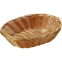 Oval wicker bread basket  polyrottan , H=6, L=24, B=20cm  brown.